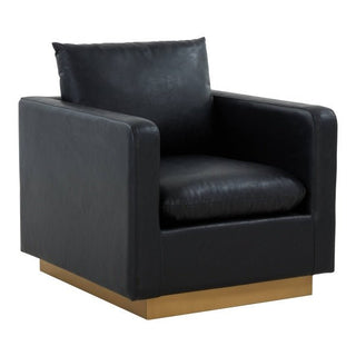 LeisureModLeisureMod | Nervo Leather Accent Armchair With Gold Frame | NS32-LNS32BL-LAloha Habitat