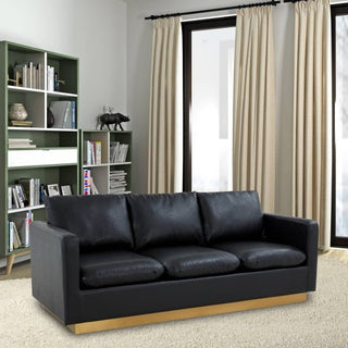 LeisureModLeisureMod | Nervo Modern Mid-Century Upholstered Velvet Sofa with Gold Frame | NS83BL-LNS83BL-LAloha Habitat