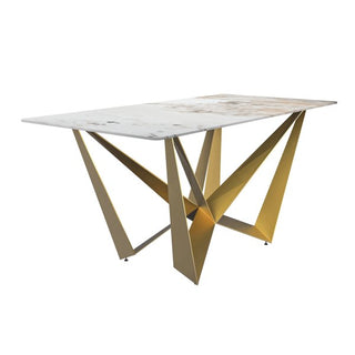 LeisureModLeisureMod | Nuvor Mid-Century Modern Dining Table with a 55" Rectangular Top and Gold Steel Base | NTG-GNTG-55CG-SAloha Habitat