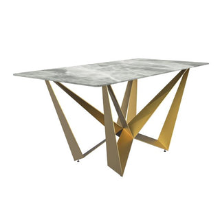 LeisureModLeisureMod | Nuvor Mid-Century Modern Dining Table with a 55" Rectangular Top and Gold Steel Base | NTG-GNTG-55IGR-SAloha Habitat