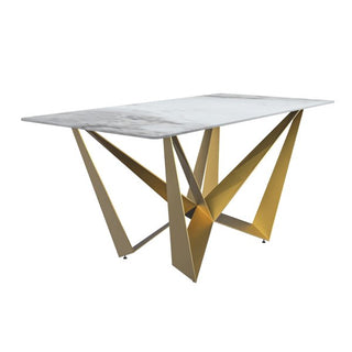 LeisureModLeisureMod | Nuvor Mid-Century Modern Dining Table with a 55" Rectangular Top and Gold Steel Base | NTG-GNTG-55PGR-SAloha Habitat