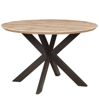 LeisureModLeisureMod | Ravenna 47" Round Wood Dining Table With Modern Metal Base | RTX47RTX47MAloha Habitat