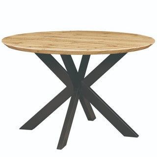 LeisureModLeisureMod | Ravenna 47" Round Wood Dining Table With Modern Metal Base | RTX47RTX47NWAloha Habitat