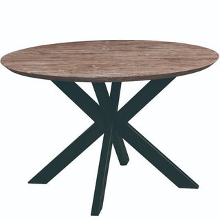 LeisureModLeisureMod | Ravenna 47" Round Wood Dining Table With Modern Metal Base | RTX47RTX47RGRAloha Habitat