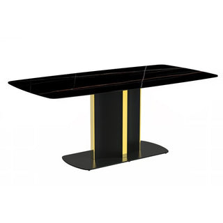 LeisureModLeisureMod | Sylva Series Modern Dining Table Black and Gold Base, With 55 Stone Top | STBLG-55STBLG-55BLG-SAloha Habitat