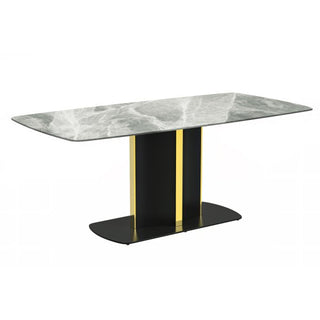 LeisureModLeisureMod | Sylva Series Modern Dining Table Black and Gold Base, With 55 Stone Top | STBLG-55STBLG-55IGR-SAloha Habitat