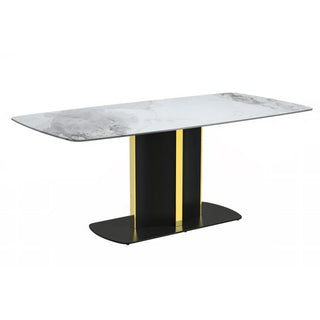 LeisureModLeisureMod | Sylva Series Modern Dining Table Black and Gold Base, With 55 Stone Top | STBLG-55STBLG-55PGR-SAloha Habitat