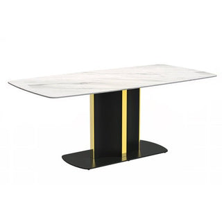 LeisureModLeisureMod | Sylva Series Modern Dining Table Black and Gold Base, With 55 Stone Top | STBLG-55STBLG-55W-SAloha Habitat