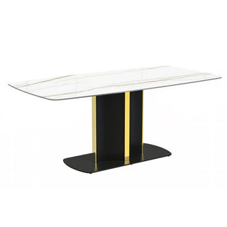 LeisureModLeisureMod | Sylva Series Modern Dining Table Black and Gold Base, With 55 Stone Top | STBLG-55STBLG-55WG-SAloha Habitat