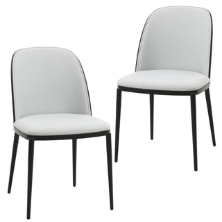 LeisureModLeisureMod | Tule Mid-Century Modern Dining Side Chair with Leather/Velvet Seat and Steel Frame Set of 2 | TCWN18W2TCBL18BU2Aloha Habitat