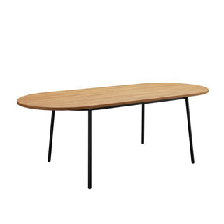 LeisureModLeisureMod | Tule Modern 83" Oval Dining Table with MDF Top and Black Steel Legs | TT84TT84NWAloha Habitat