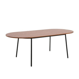 LeisureModLeisureMod | Tule Modern 83" Oval Dining Table with MDF Top and Black Steel Legs | TT84TT84WNAloha Habitat