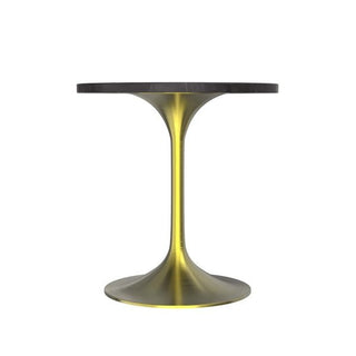 LeisureModLeisureMod | Verve Collection 27 Round Dining Table, Brushed Gold Base with Sintered Stone Top | VT20BG-27-SVT20BG-27BLSAloha Habitat