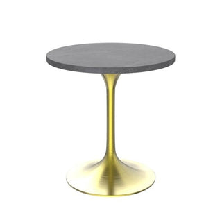 LeisureModLeisureMod | Verve Collection 27 Round Dining Table, Brushed Gold Base with Sintered Stone Top | VT20BG-27-SVT20BG-27GRSAloha Habitat