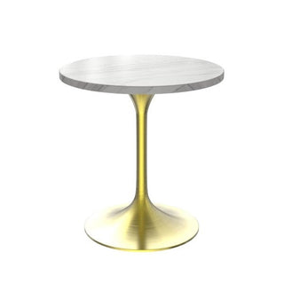 LeisureModLeisureMod | Verve Collection 27 Round Dining Table, Brushed Gold Base with Sintered Stone Top | VT20BG-27-SVT20BG-27WSAloha Habitat