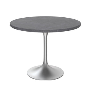 LeisureModLeisureMod | Verve Collection 36" Round Dining Table, Brushed Chrome Base with Sintered Stone Top | VT20BS-36WSVT20BS-36GRSAloha Habitat