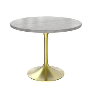 LeisureModLeisureMod | Verve Collection 36 Round Dining Table, Brushed Gold Base with Sintered Stone Black Top | VT20BG-36-SVT20BG-36WSAloha Habitat