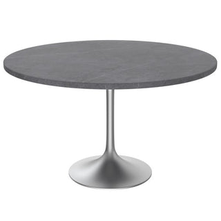 LeisureModLeisureMod | Verve Collection 48 Round Dining Table, Brushed Chrome Base with Sintered Stone White Top | VT23BS-48VT23BS-48GRSAloha Habitat