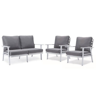 LeisureModLeisureMod | Walbrooke Modern 3-Piece Outdoor Patio Set with White Aluminum Frame and Removable Cushions Loveseat and Armchairs for Patio and Backyard Garden | WW-57-31WW-57-31GRAloha Habitat