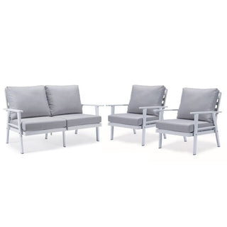 LeisureModLeisureMod | Walbrooke Modern 3-Piece Outdoor Patio Set with White Aluminum Frame and Removable Cushions Loveseat and Armchairs for Patio and Backyard Garden | WW-57-31WW-57-31LGRAloha Habitat