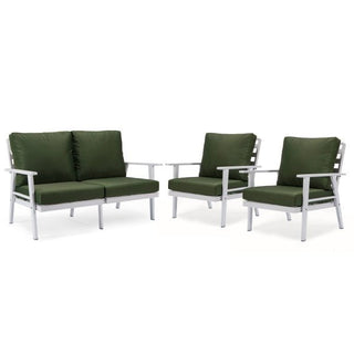LeisureModLeisureMod | Walbrooke Modern 3-Piece Outdoor Patio Set with White Aluminum Frame and Removable Cushions Loveseat and Armchairs for Patio and Backyard Garden | WW-57-31WW-57-31GAloha Habitat