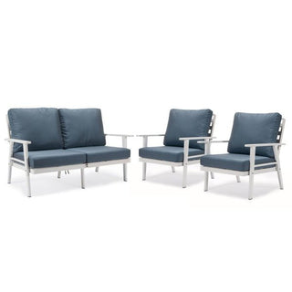 LeisureModLeisureMod | Walbrooke Modern 3-Piece Outdoor Patio Set with White Aluminum Frame and Removable Cushions Loveseat and Armchairs for Patio and Backyard Garden | WW-57-31WW-57-31NBUAloha Habitat