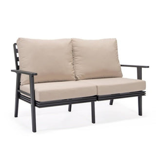 LeisureModLeisuremod | Walbrooke Modern Outdoor Patio Loveseat with Black Aluminum Frame and Removable Cushions For Patio and Backyard Garden | WBL-57-27WBL-57-27BGAloha Habitat