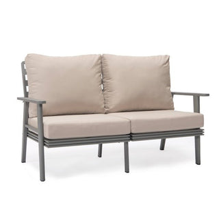 LeisureModLeisuremod | Walbrooke Modern Outdoor Patio Loveseat with Gray Aluminum Frame and Removable Cushions For Patio and Backyard Garden | WGR-57-27WGR-57-27BGAloha Habitat