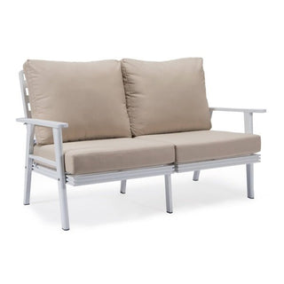 LeisureModLeisuremod | Walbrooke Modern Outdoor Patio Loveseat with White Aluminum Frame and Removable Cushions For Patio and Backyard Garden | WW-57-27WW-57-27BGAloha Habitat