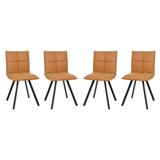 LeisureModLeisureMod | Wesley Modern Leather Dining Chair With Metal Legs Set of 4 | WC18GR4WC18BR4Aloha Habitat