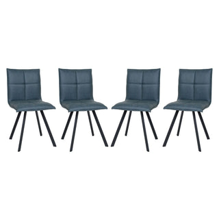 LeisureModLeisureMod | Wesley Modern Leather Dining Chair With Metal Legs Set of 4 | WC18GR4WC18BU4Aloha Habitat