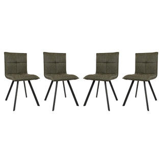 LeisureModLeisureMod | Wesley Modern Leather Dining Chair With Metal Legs Set of 4 | WC18GR4WC18G4Aloha Habitat