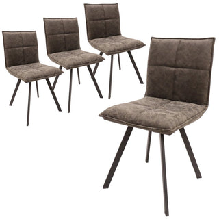 LeisureModLeisureMod | Wesley Modern Leather Dining Chair With Metal Legs Set of 4 | WC18GR4WC18GR4Aloha Habitat