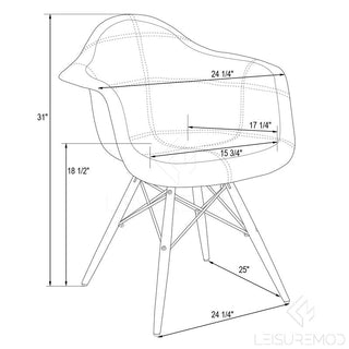 LeisureModLeisureMod | Willow Fabric Eiffel Accent Chair, Set of 4 | WM24GRT4WM24FC4Aloha Habitat