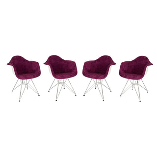 LeisureModLeisureMod | Willow Velvet Eiffel Metal Base Accent Chair Set of 4 | WM24VPR4WM24VPR4Aloha Habitat