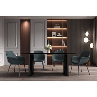 LeisureModLeisureMod | Zara Series Modern Dining Table Black Stainless Steel Base, With 55 Stone Top | ZT29BL-55ZT29BL-55BL-GAloha Habitat