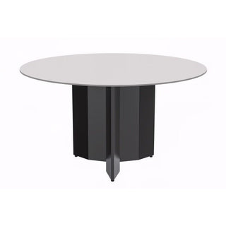 LeisureModLeisureMod | Zevro Series Round Dining Table Black Base with 60 Round White/Gold Sintered Stone Top | ZRBL-60ZRBL-60W-SAloha Habitat