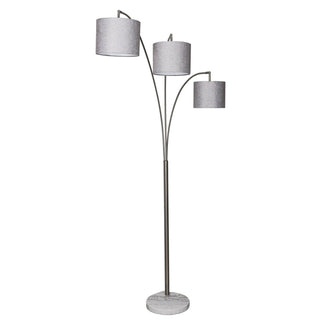 Lux LightingBrady 80" Steel Floor Lamp w/ 3 Arms, Grey Shade, 1 packLUX-FL-333-STEELAloha Habitat