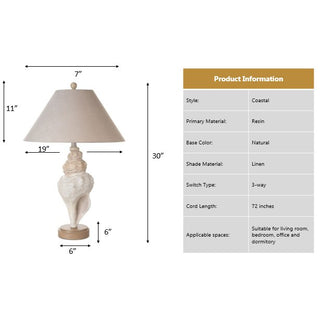 Lux LightingConch 30" Seashell Coastal Table Lamp, (Set of 2)LUX-6046-NATAloha Habitat