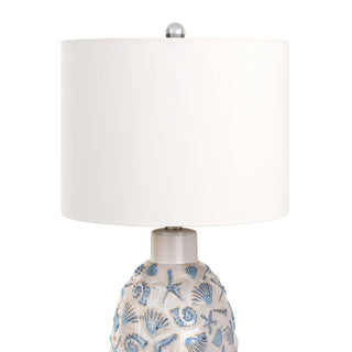 Lux LightingJenny 26" Ceramic / Crystal Table Lamp, White and Blue, (Set of 2)LUX-M164-WHITE/BLUEAloha Habitat