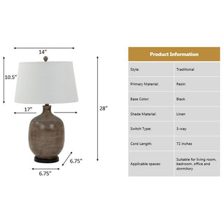 Lux LightingSierra 28" Grey Brown Tone Poly Table Lamp, (Set of 2)LUX-06055-GREY/BROWNAloha Habitat