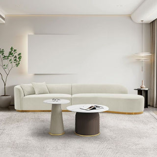Manhattan ComfortManhattan Comfort | Contemporary Daria Linen Sofa Sectional with PillowsSF012-IVAloha Habitat