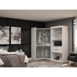Manhattan ComfortManhattan Comfort | Mulberry Open 2 Sectional Modern Corner Wardrobe Closet with 2 Drawers- Set of 2110GMC1Aloha Habitat