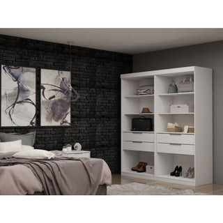 Manhattan ComfortManhattan Comfort | Mulberry Open 2 Sectional Modern Wardrobe Closet with 4 Drawers - Set of 2112GMC1Aloha Habitat