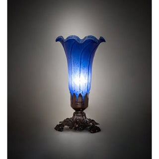 Meyda Lighting8" High Blue Tiffany Pond Lily Victorian Accent Lamp11262Aloha Habitat