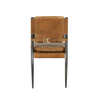PasargadPasargad Home Capri Brown Top Grain Leather Accent Chair with Metal legsCHAIR - 0115 - 1Aloha Habitat