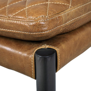 PasargadPasargad Home Capri Brown Top Grain Leather Accent Chair with Metal legsCHAIR - 0115 - 1Aloha Habitat