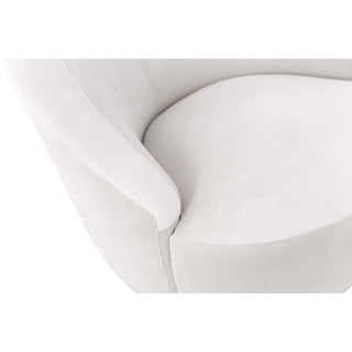 PasargadPasargad Home Cortina Velvet Upholstered Swivel Base Crescent Chair, WhiteCHAIR - C0242SAloha Habitat