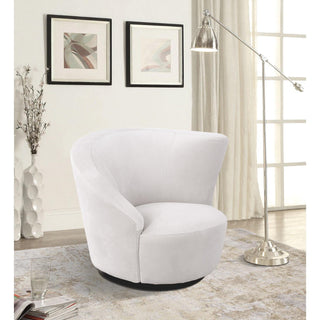 PasargadPasargad Home Cortina Velvet Upholstered Swivel Base Crescent Chair, WhiteCHAIR - C0242SAloha Habitat