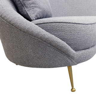 PasargadPasargad Home Luna Collection Textured Fabric Curved Sofa, GreySOFA - DS0440GAloha Habitat